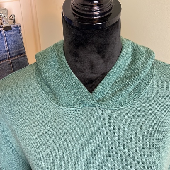 AEO Green Sweatshirt With Terry Cloth Hoodie - Picture 2 of 7